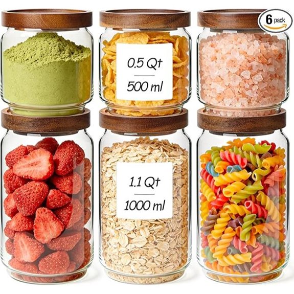 ComSaf 6PCS Glass Pantry Storage Containers with Lids