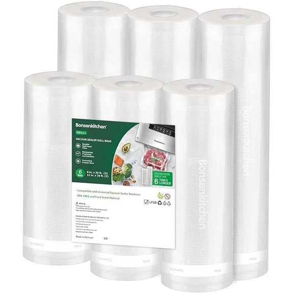 Bonsenkitchen Vacuum Sealer Bags 6-Pack (3x11 3x8)