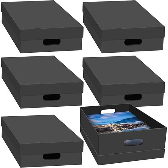 6PCS Photo Storage Boxes 14.8x12.2x3.9