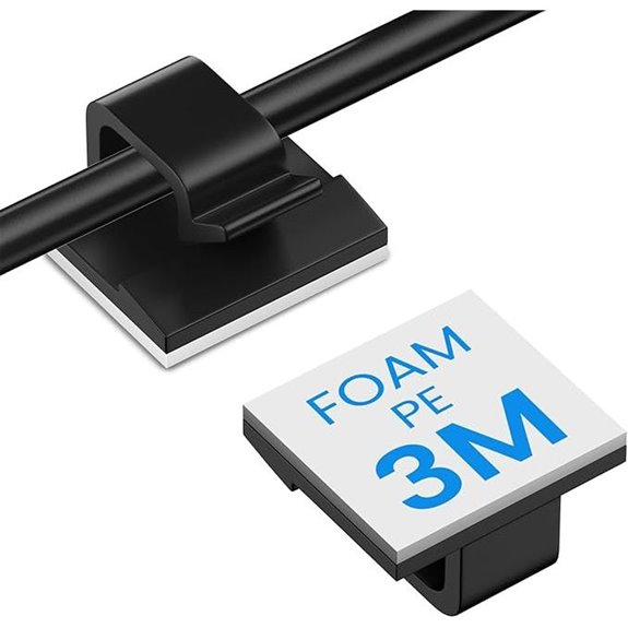 30 Pack Small Black Cable Clips for Cord Management
