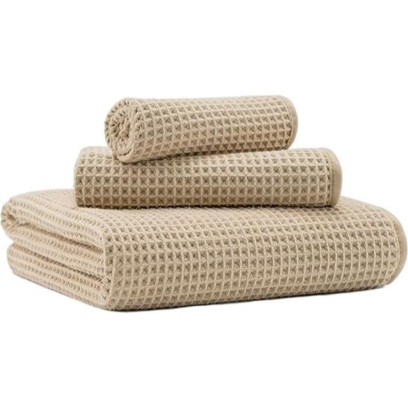 Microfiber Waffle Bath Towels Set 3 Pieces