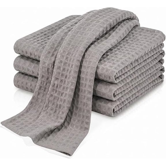 SmoothNovelty Cotton Waffle Bath Towels 4 Pack