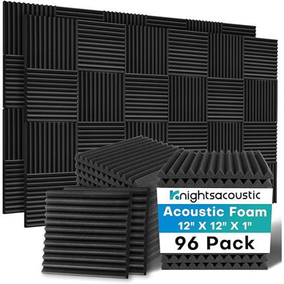 Knightsacoustic 96 Soundproof Foam Panels 12x12 Inches