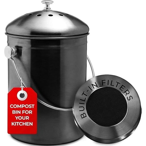 Epica 1.3 Gallon Stainless Steel Compost Bin