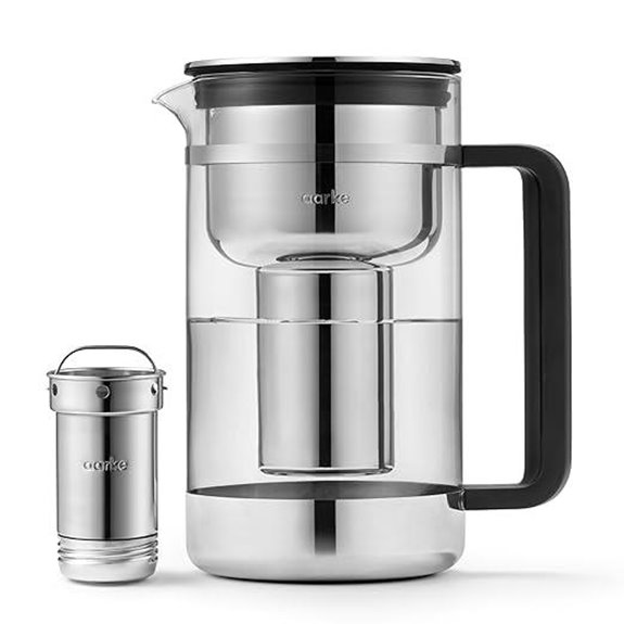 Aarke Purifier Water Filter Pitcher (94oz Stainless Steel)