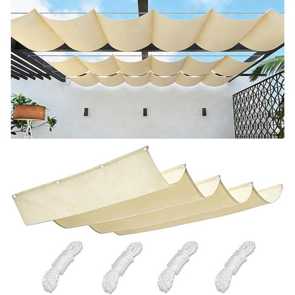 Retractable Sun Shade Sail 3'x12' Waterproof Polyester