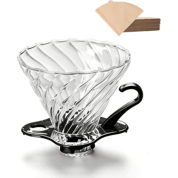 T-mark Glass Pour Over Coffee Maker (1-4 Cups)