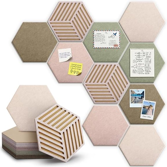 Hexagon Cork Bulletin Board Tiles (Linen Dusk)