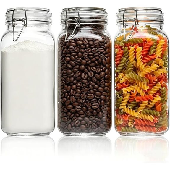 ComSaf 3-Pack 78oz Glass Airtight Food Storage Jars