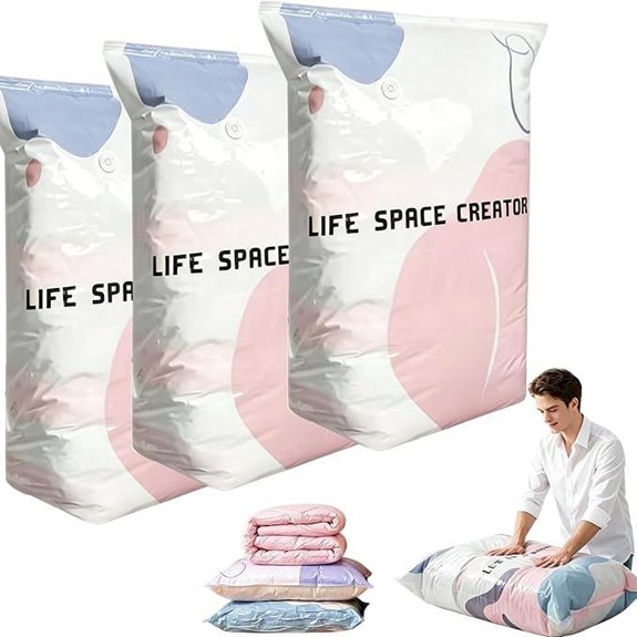 3pcs No-Pump Vacuum Compression Storage Bags