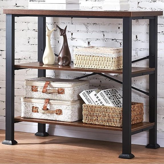 HOMBAZAAR 3-Tier Industrial Bookshelf