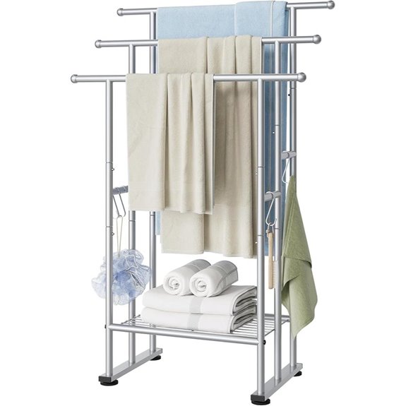 ELYKEN 3-Tier Freestanding Towel Rack with Shelf