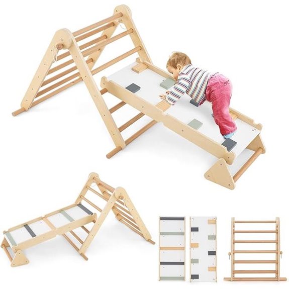 Costzon 3-in-1 Toddler Climbing Set with Ramps