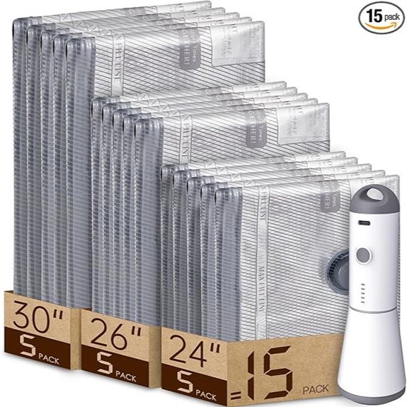 Vacbird 15 Pack Travel Vacuum Bags with Pump