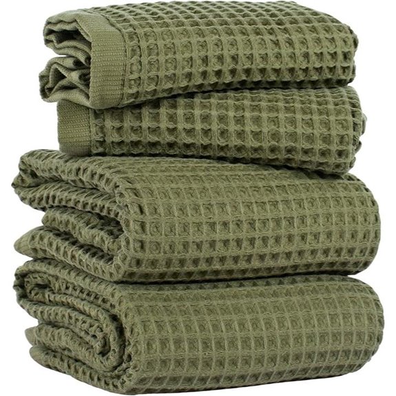 PÜSKÜL 4-Piece Turkish Cotton Waffle Towels Set