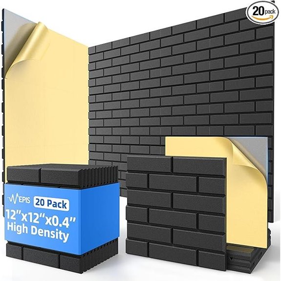 20 Pack Acoustic Foam Panels with Adhesive