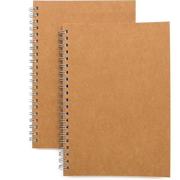 Spiral Notebook Journal 2-Pack Unlined Brown