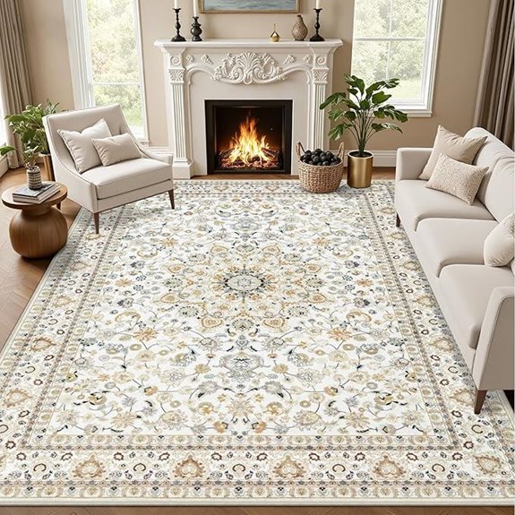 Washable Vintage Boho 5x7 Area Rug for Home