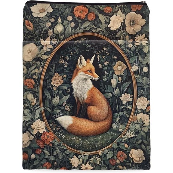 Vintage Flower Fox Book Sleeve for Paperback & Hardcover