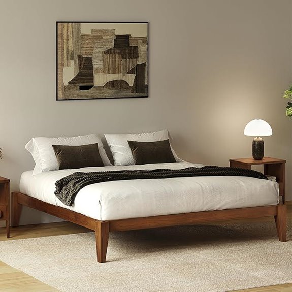 Thor Solid Wood King Bed Frame (Walnut)