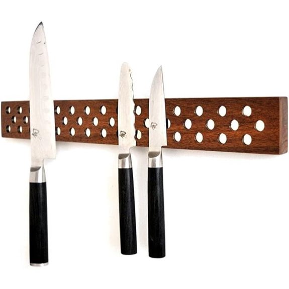 Magnetic Wooden Knife Bar Holder: 12 INCH WALNUT Danish Design Inspired