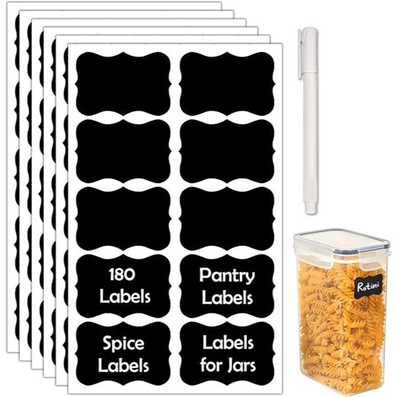 JIEHENG 180 Pcs Waterproof Chalkboard Labels Set