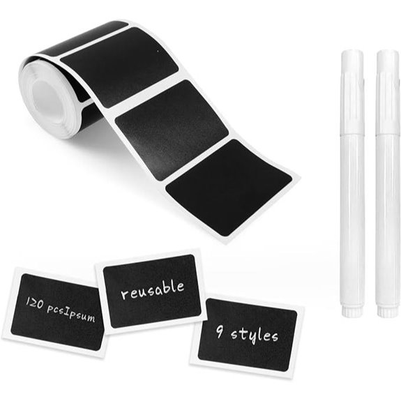 Chalkboard Labels 120 Waterproof Reusable Stickers