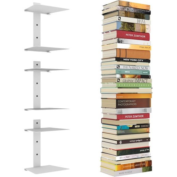 Mefirt Floating Wall Bookshelves (3 Pack White)