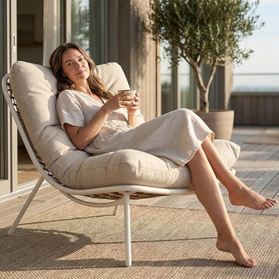 Switte Wicker Outdoor Lounge Chair with Cushion