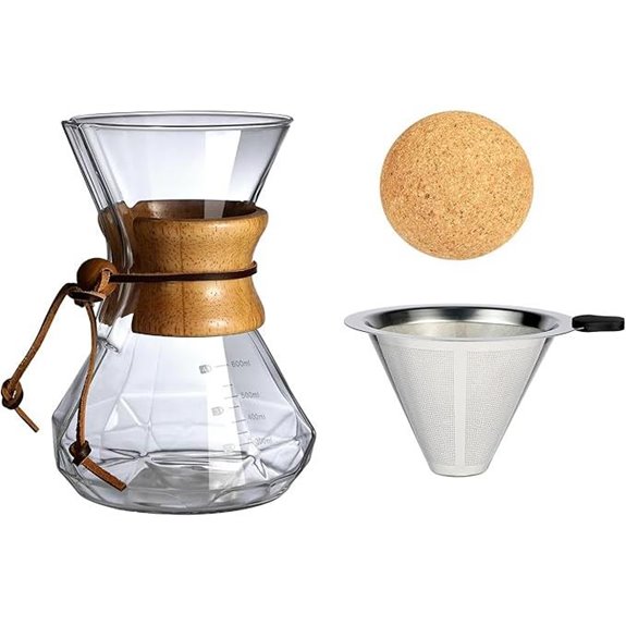 Pour Over Coffee Maker with Wood Sleeve