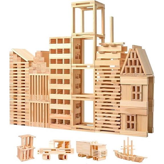 Wooden Building Blocks Set for Kids and Toddlers