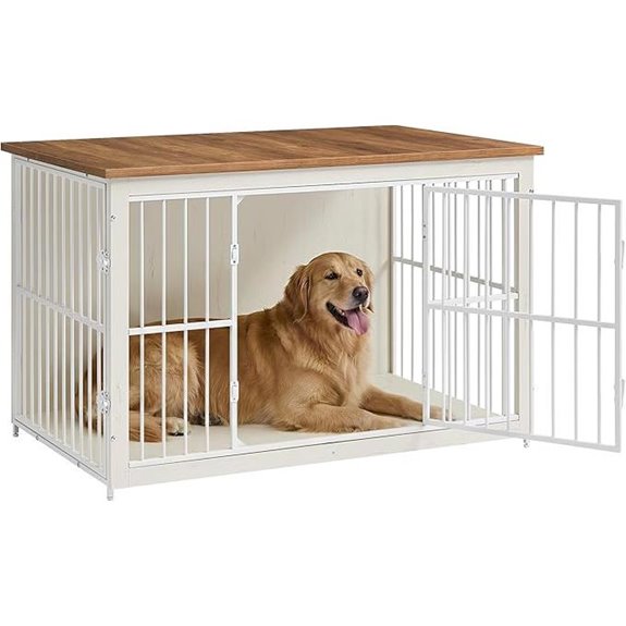 Feandrea Wooden Dog Crate with Double Doors