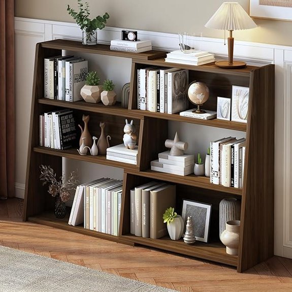 IOTXY 3-Tier Extendable Wooden Ladder Bookcase