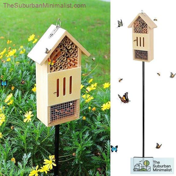 Wooden Insect House with Stake for Garden