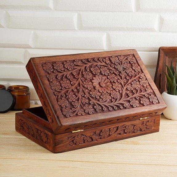 Ajuny Wooden Decorative Jewelry Storage Box