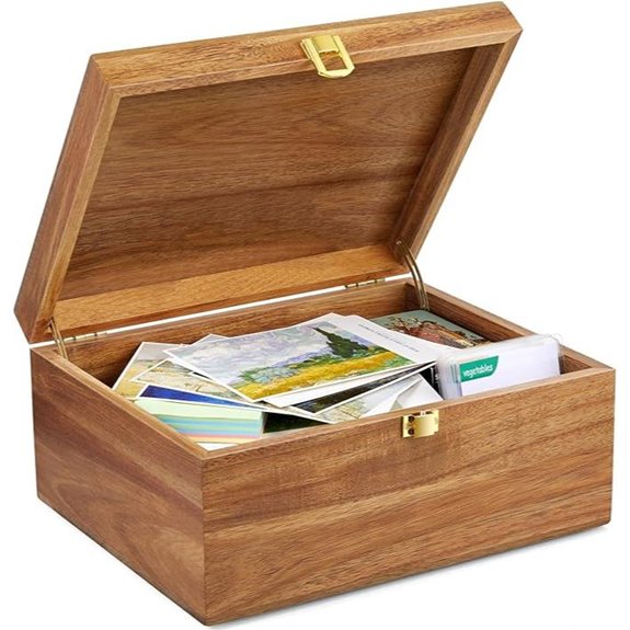 DRASTAR Wooden Keepsake Box with Hinged Lid