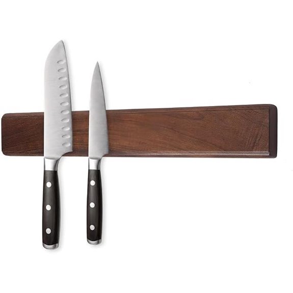 Walnut Magnetic Knife Holder with Adhesive Mount