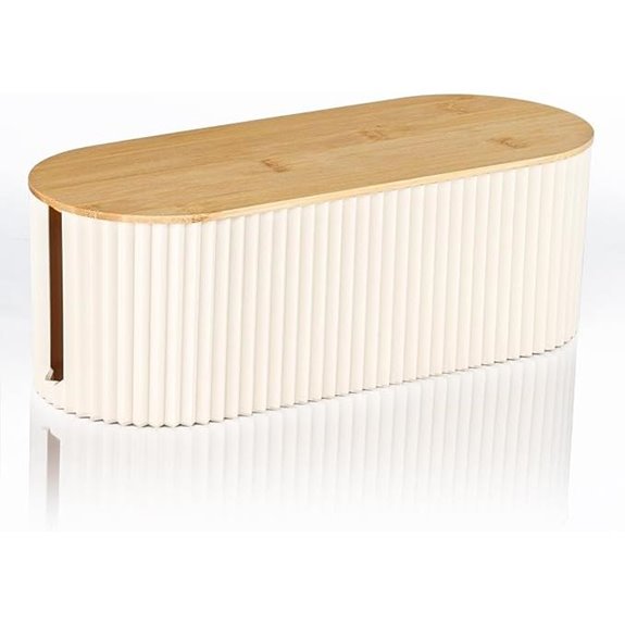 Bamboo Cable Management Box with Power Strip Hider