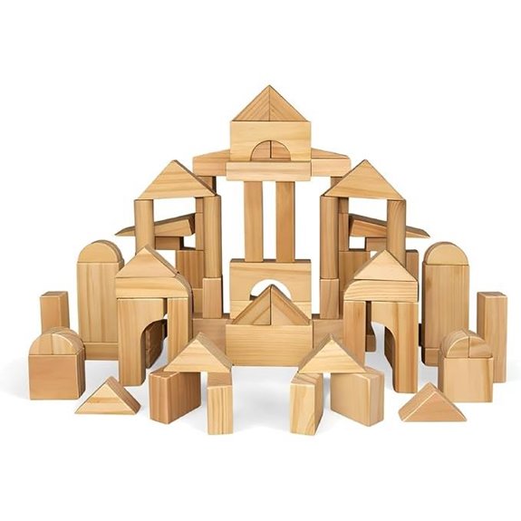 Wooden Building Blocks with Storage Tray for Toddlers
