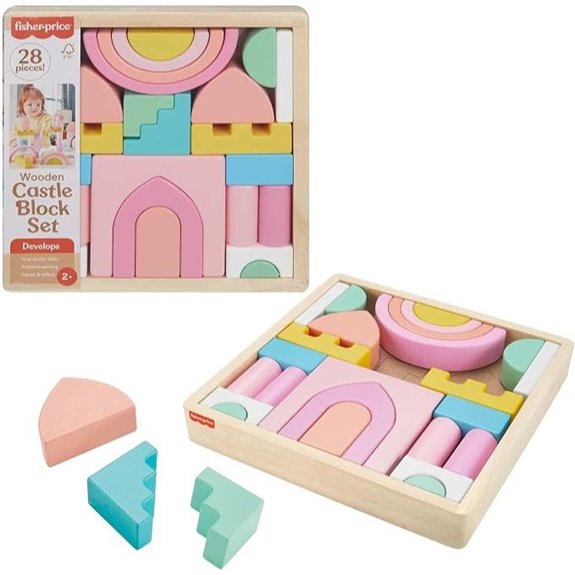 Fisher-Price Wooden Toddler Castle Block Set (28 Pieces)