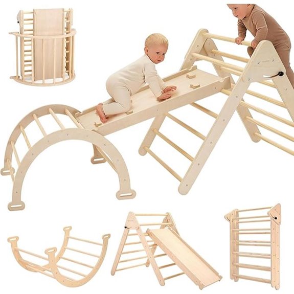 Montessori Wooden Climbing Triangle Set for Toddlers